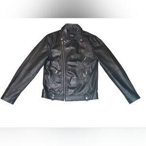 Barneys Originals Name Brand! Real Leather Moto Jacket with Zipper.Worn 1 Time!